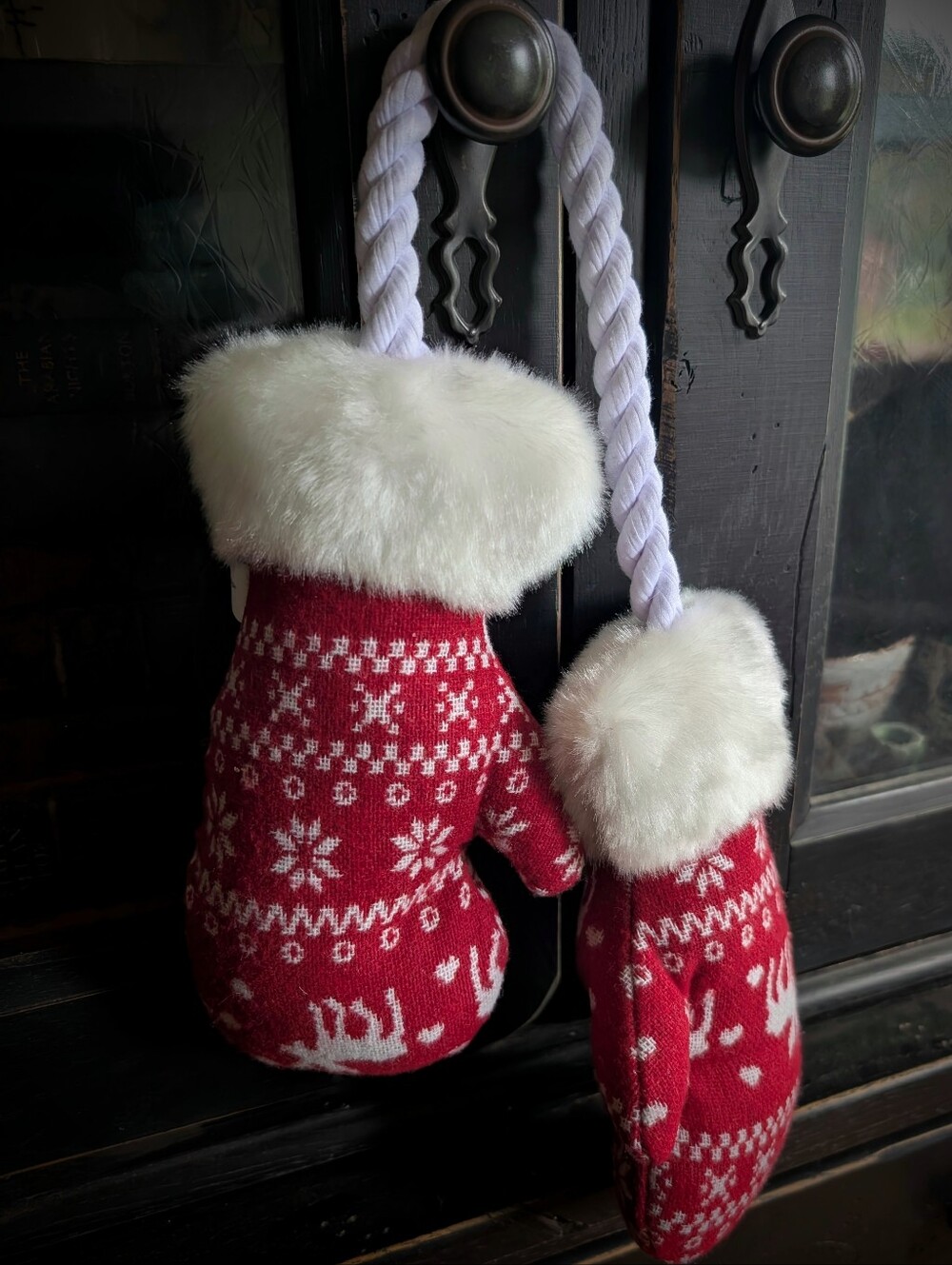 Retired Chilly's Paw Warmers Christmas Mittens Dog Toy by Bark Winter Holiday